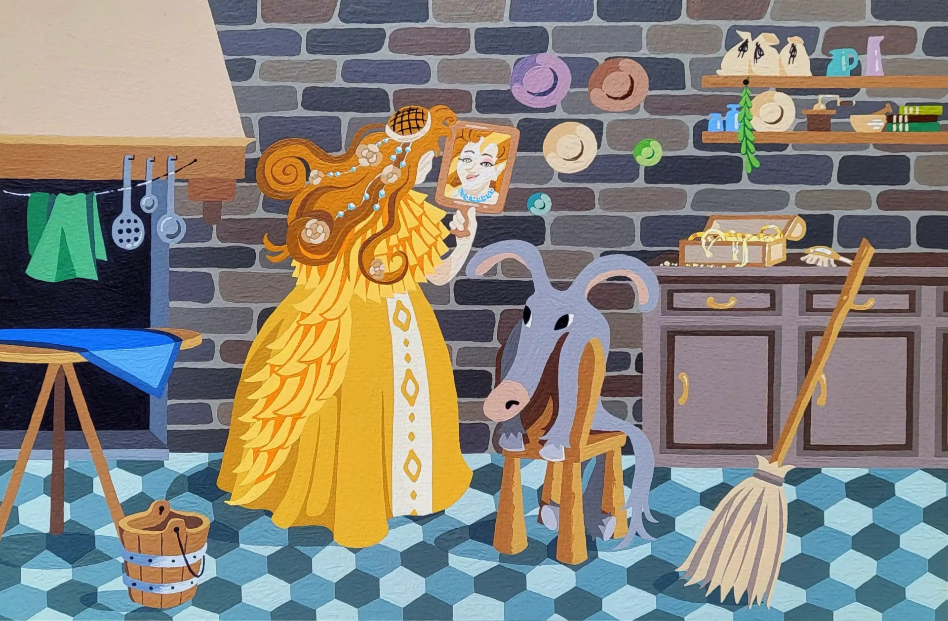 Peau d'âne : illustration A3 arrière du pop up