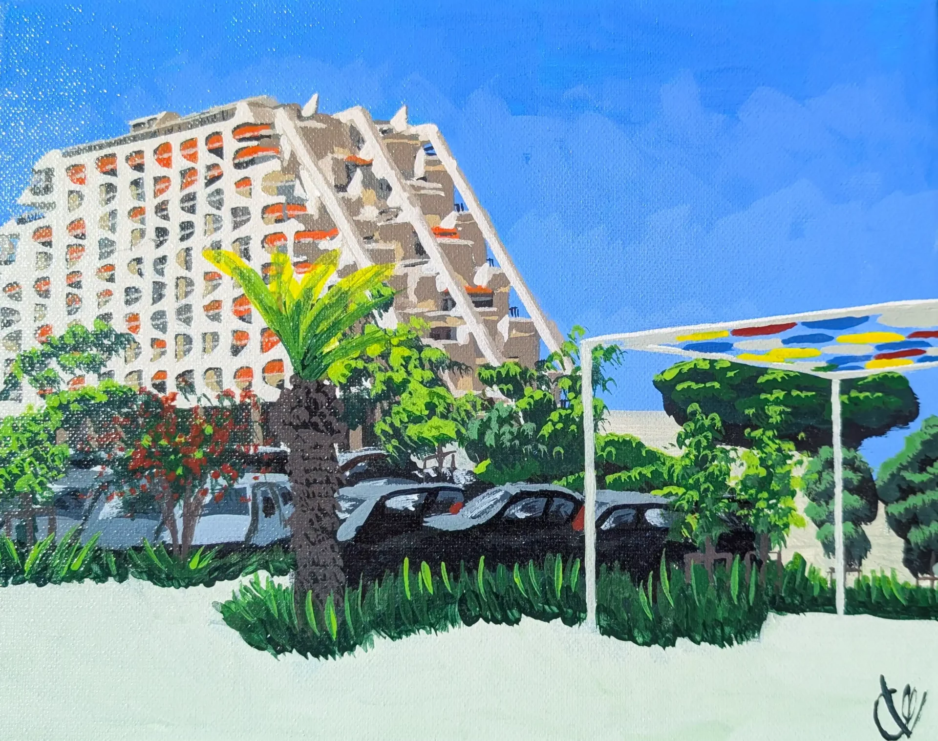Grande-motte : 2e prix du concours "peintures dans la ville" (30x23cm)