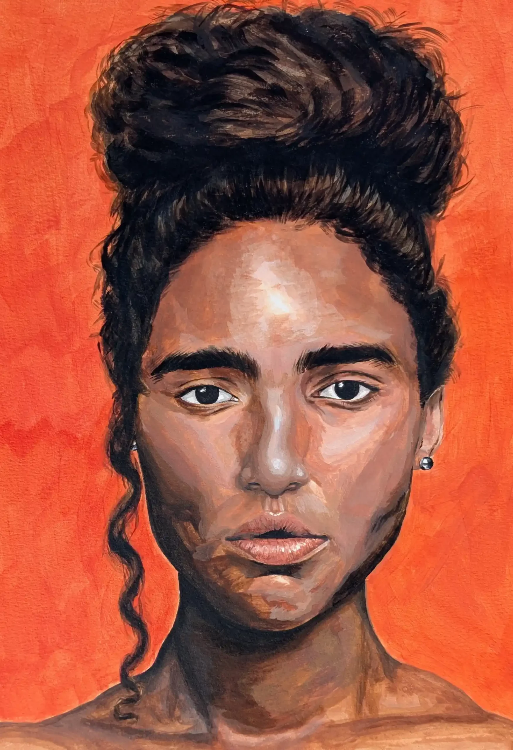 Portrait : peinture 38x26cm à l'acrylique