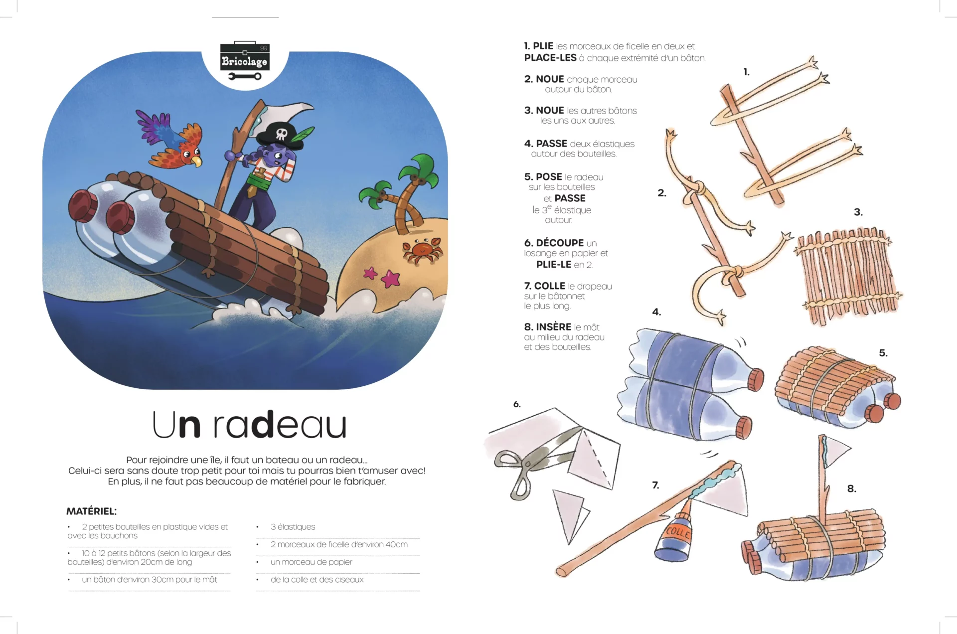 Radeau : illustration 40x26cm